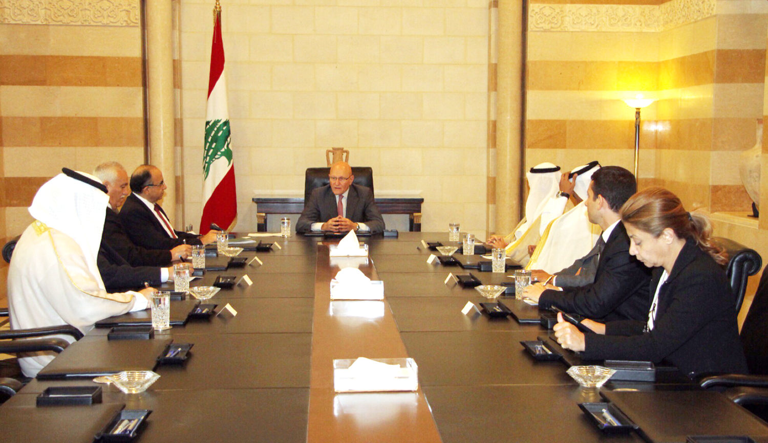 Prime Minister Tammam Salam, in a meeting with Arab ambassadors