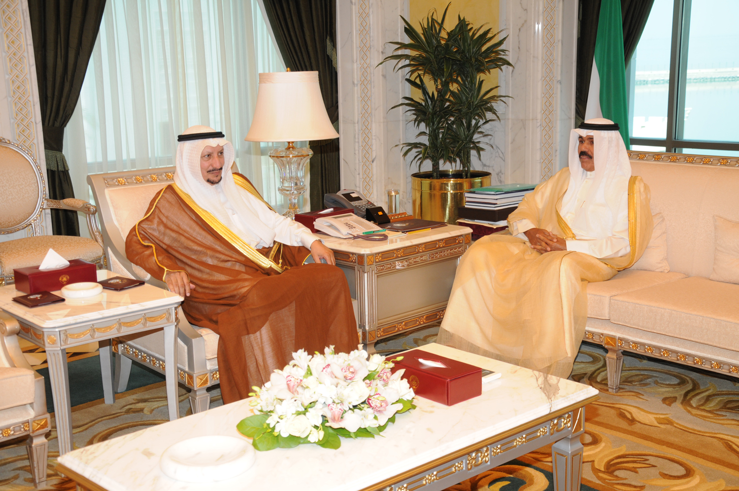 His Highness the Deputy Amir and Crown Prince Sheikh Nawaf Al-Ahmad Al-Jaber Al-Sabah receives Adwan Al-Shimmari