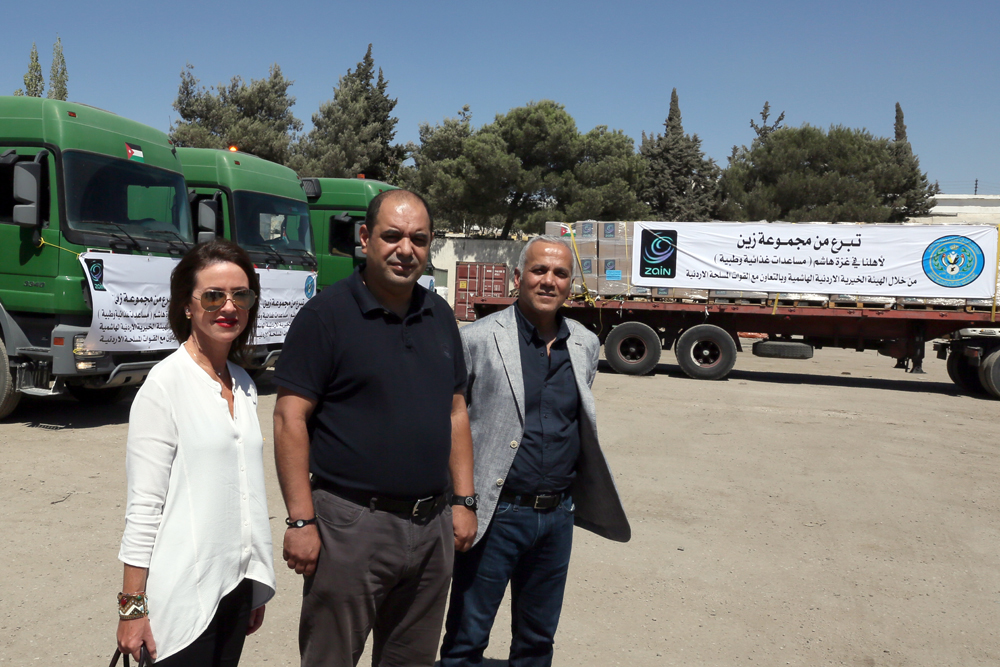 Zain-Jordan sends humanitarian convoy to Palestinians