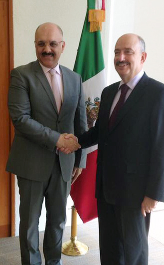 Ambassador to Mexico Samih Johar Hayat with Mexican Undersecretary of Foreign Affairs Carlos Alberto de Icaza Gonzalez
