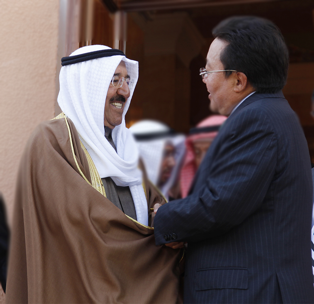 His Highness the Amir Sheikh Sabah Al-Ahmad Al-Jaber Al-Sabah visits Mongolia's President