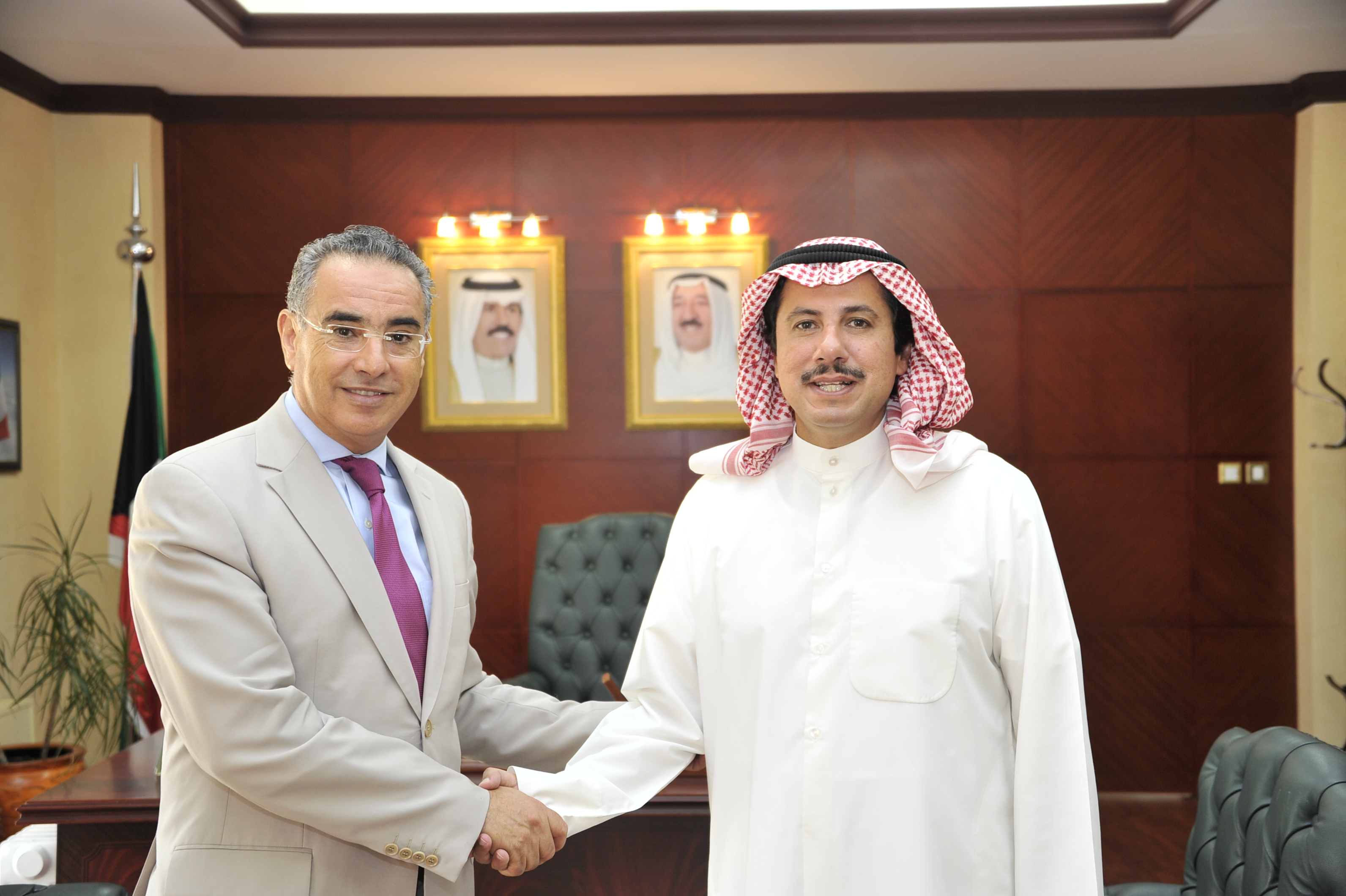 director of the UN Media Center for Arab Gulf Countries Najib Fraiji during his meeting with Kuwaiti Ambassador to Bahrain Sheikh Azzam Al-Sabah