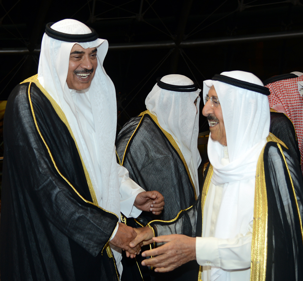 His Highness the Amir Sheikh Sabah Al-Ahmad Al-Jaber Al-Sabah received by Acting Prime Minister and Foreign Minister Sheikh Sabah Khaled Al-Hamad Al-Sabah