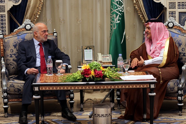 Foreign Minister Prince Saud Al-Faisal and Iraqi Foreign Minister Ibrahim Al-Jaafari