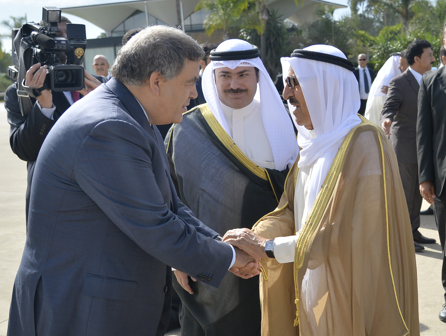 His Highness the Amir Sheikh Sabah Al-Ahmad Al-Jaber Al-Sabah and  Moroccan capital Governor Abdul Wafi