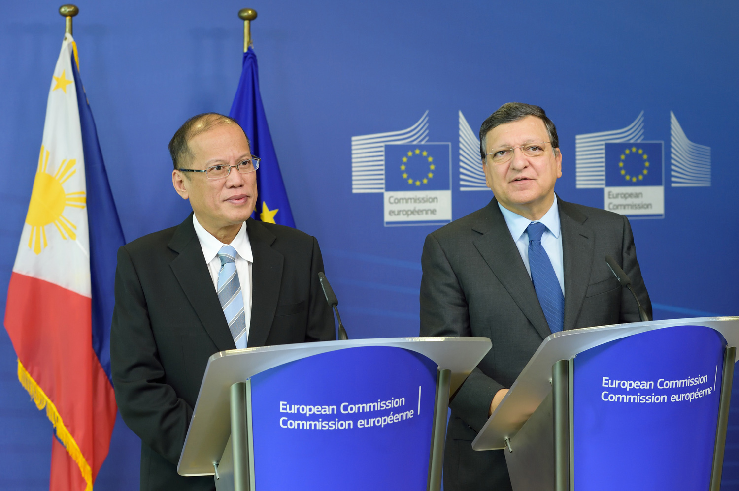 European Commission President Jose Barroso Monday with the President of Philippines Benigno Aquino III during the press conference