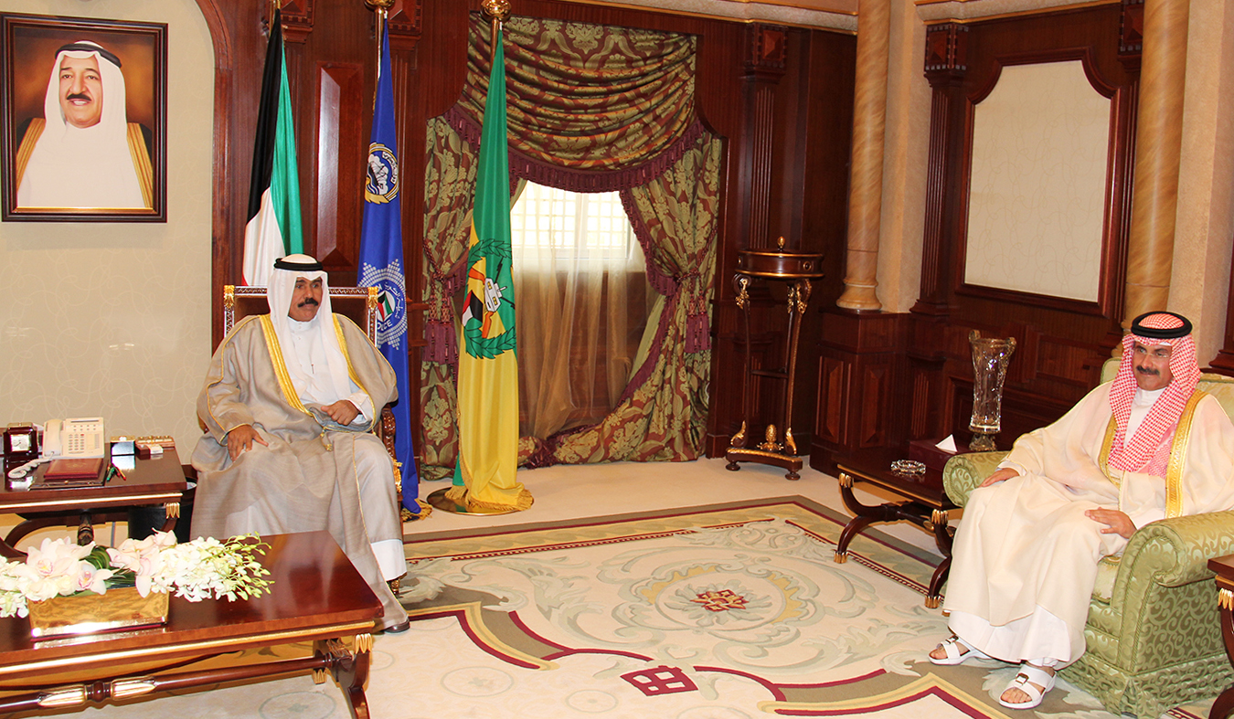 His Highness the Crown Prince Sheikh Nawaf Al-Ahmad Al-Jaber Al-Sabah receives Chairman of the Board and Director General of Kuwait News Agency (KUNA) Sheikh Mubarak Al-Duaij Al-Ibrahim Al-Sabah