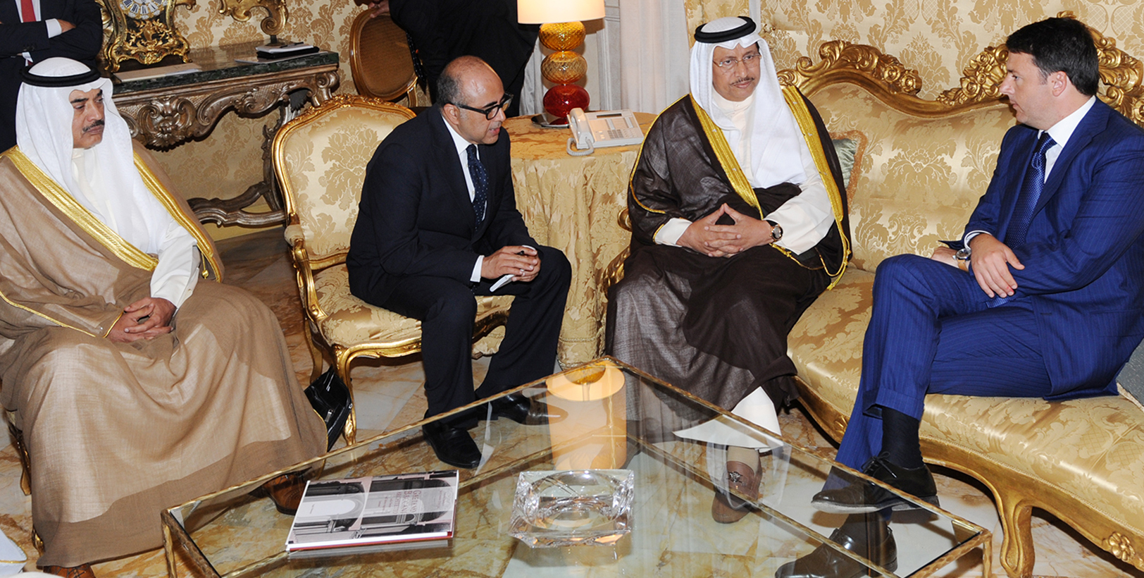 His Highness the Kuwaiti Prime Minister Sheikh Jaber Al-Mubarak Al-Hamad Al-Sabah with his Italian counterpart Matteo Renzi