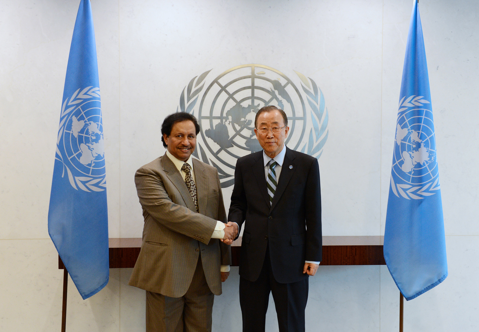 His Highness Prime Minister Sheikh Jaber Mubarak Al-Hamad Al-Sabah meets UN Secretary General Ban Ki-moon