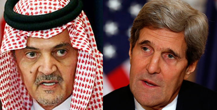 US Secretary of State John Kerry with his Saudi counterpart Prince Saud Al-Faisal