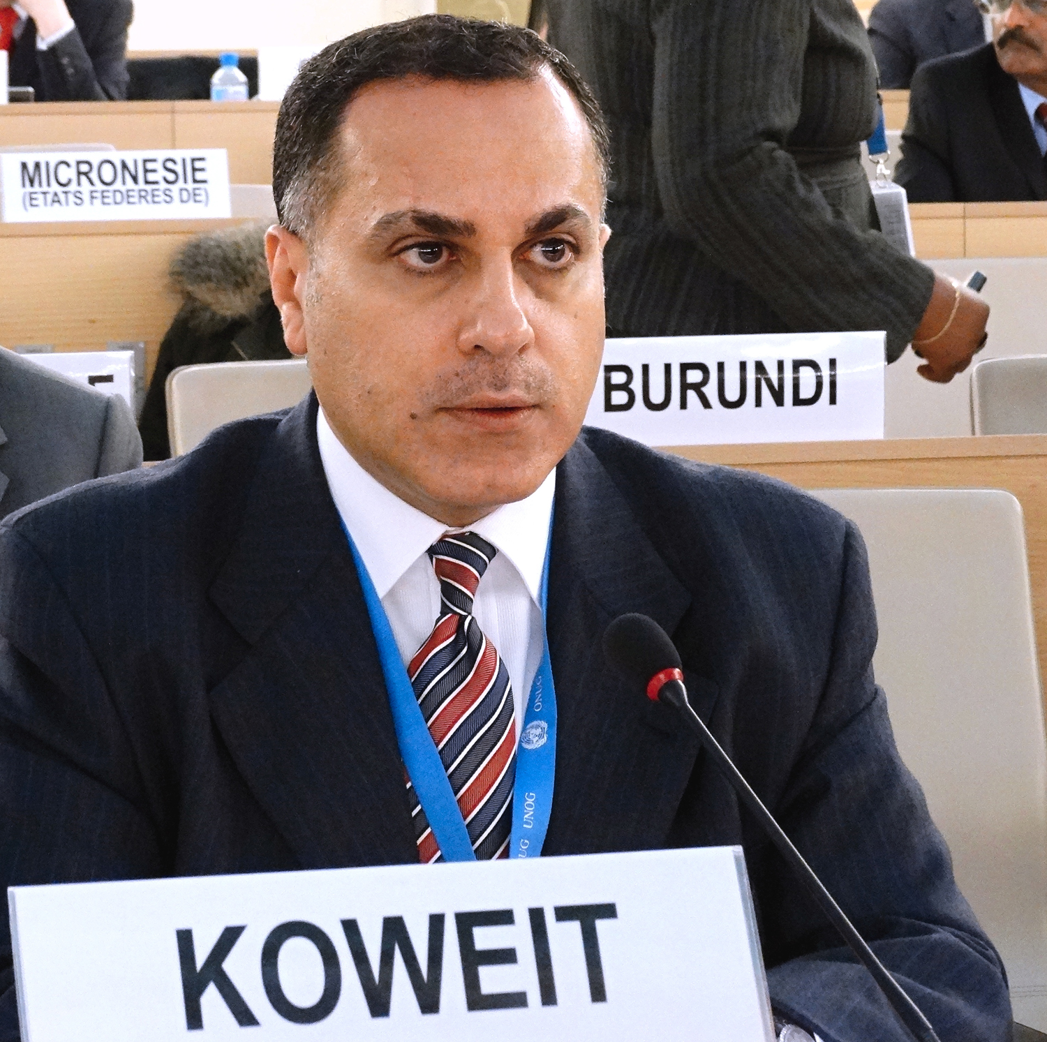 مندوب دولة الكويت الدائم لدى الامم المتحدة السفير جمال الغنيم أثناء الدورة ال 65 للمجلس التنفيذي لمفوضية الامم المتحدة لشؤون اللاجئين