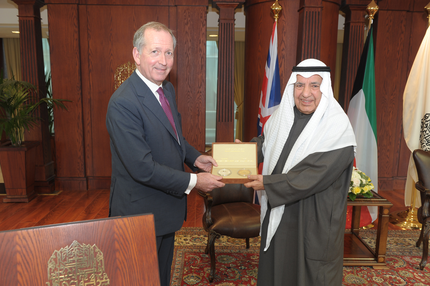 chairman of the Kuwait Chamber of Commerce and Industry (KCCI) Ali Al-Ghanim meets Lord Mayor of the City of London Alderman Alan Yarrow