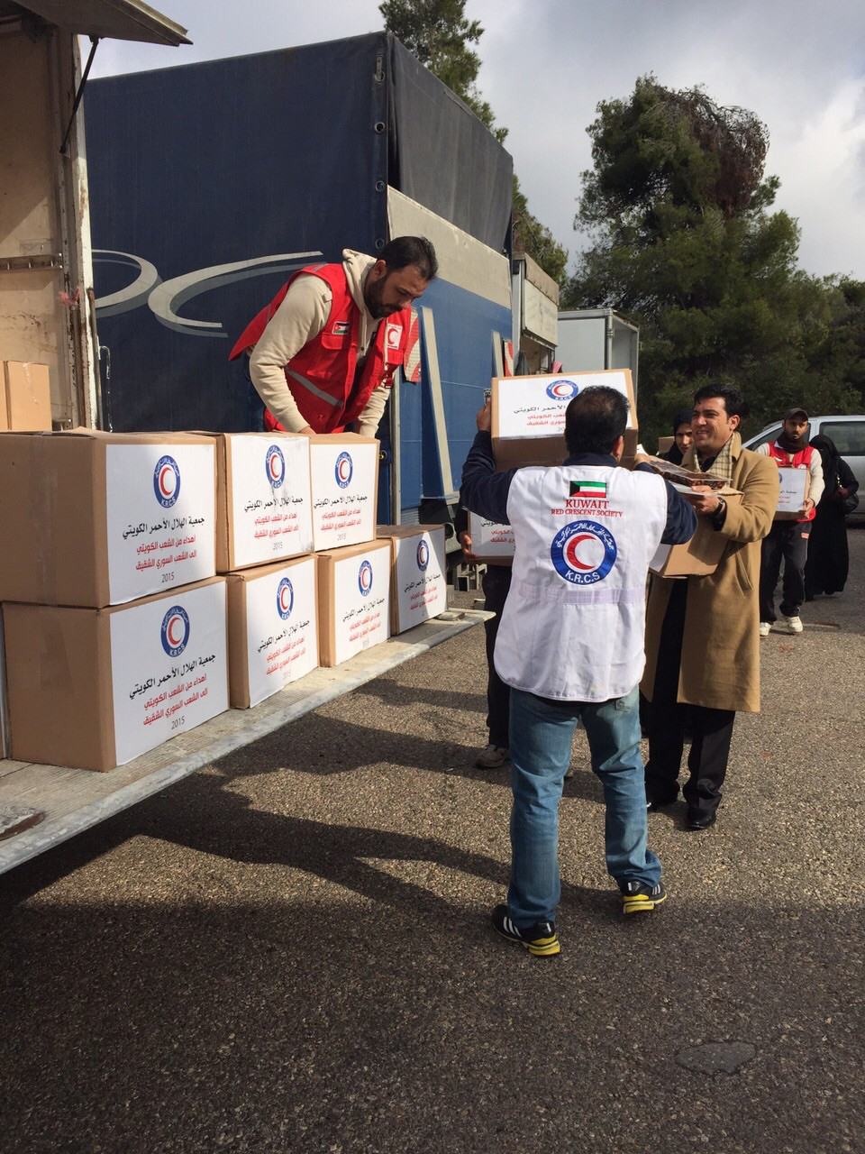Kuwait Red Crescent Society deliveres relief aid to Syrian refugee families