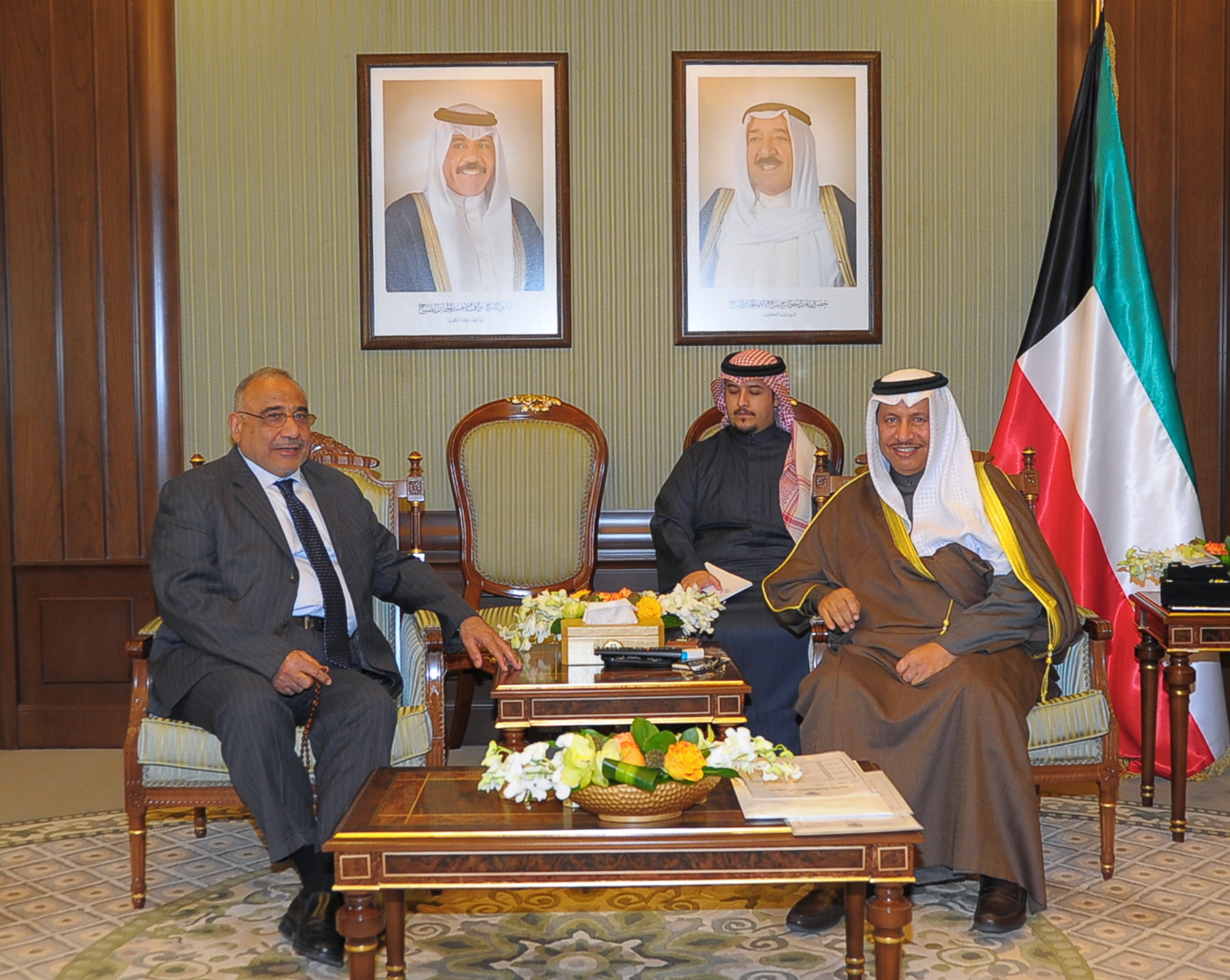 His Highness the Prime Minister Sheikh Jaber Al-Mubarak Al-Hamad Al-Sabah receives Iraqi Oil Minister Adel Abdel Mahdi