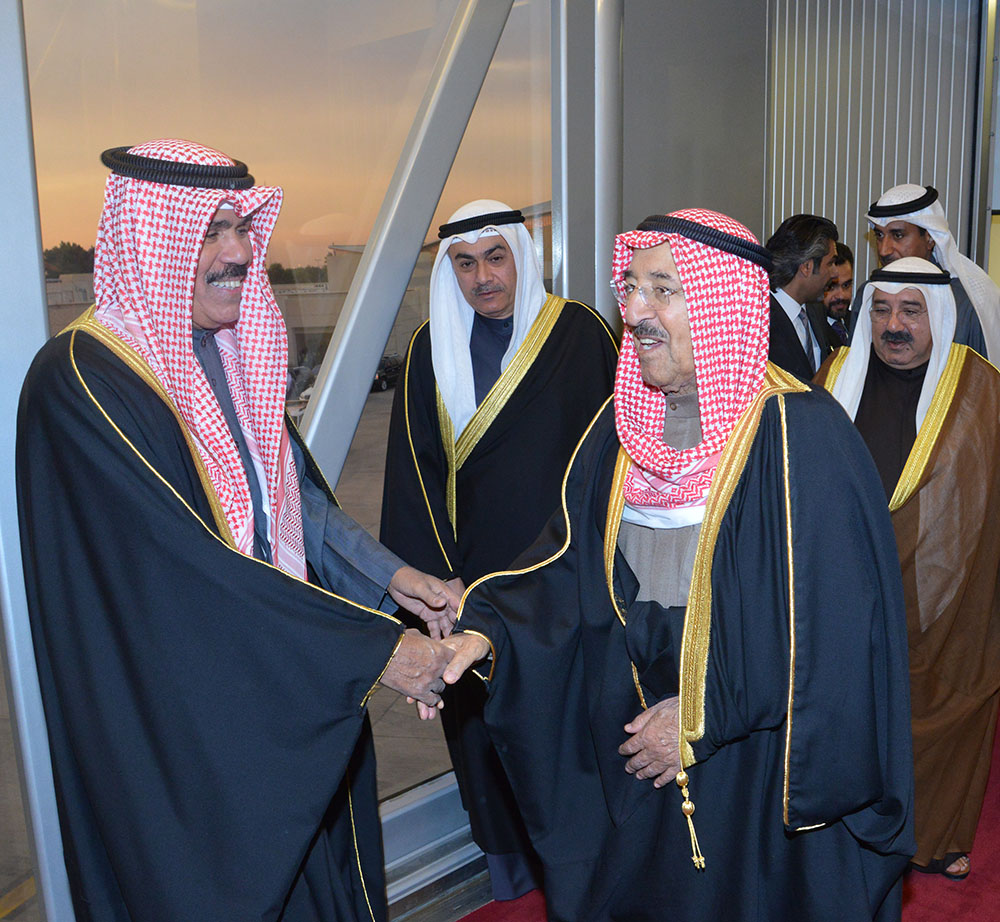 His Highness the Amir Sheikh Sabah Al-Ahmad Al-Jaber Al-Sabah returns home