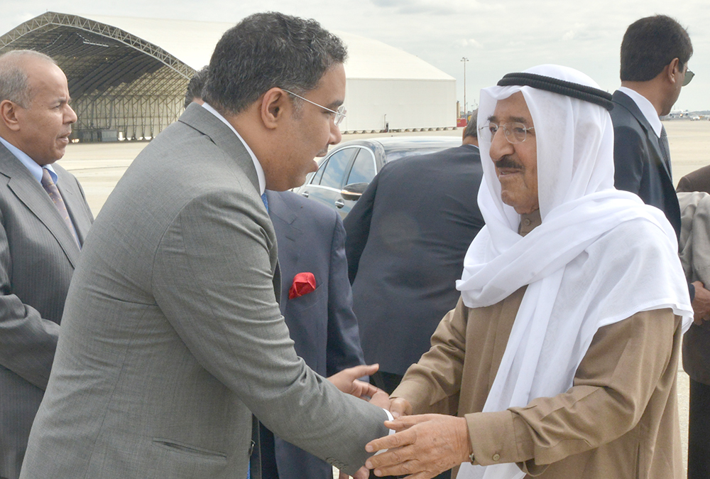 His Highness the Amir Sheikh Sabah Al-Ahmad Al-Jaber Al-Sabah leaves US after UN summit