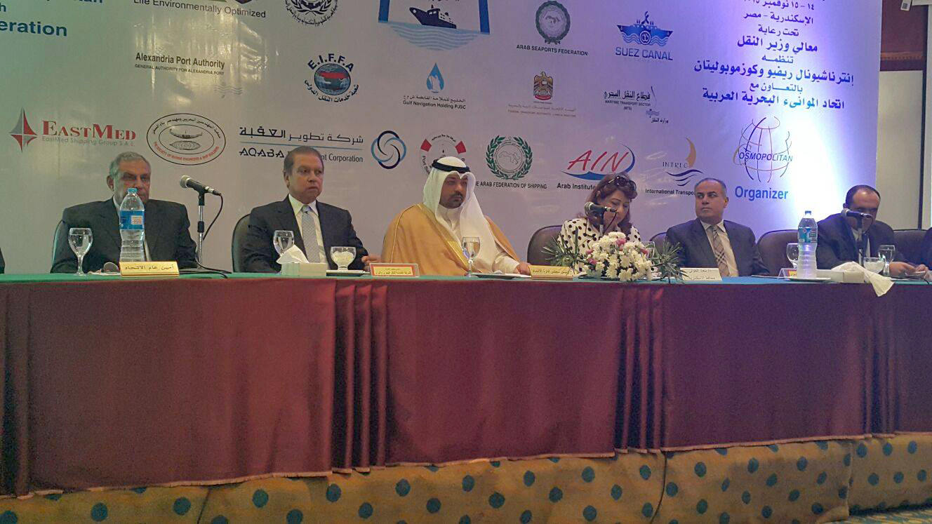 President of the Arab Sea Ports Federation (ASPF) and Director General of Kuwait Ports Authority (KPA) Sheikh Youssef Abdullah Sabah Al-Sabah during Conference