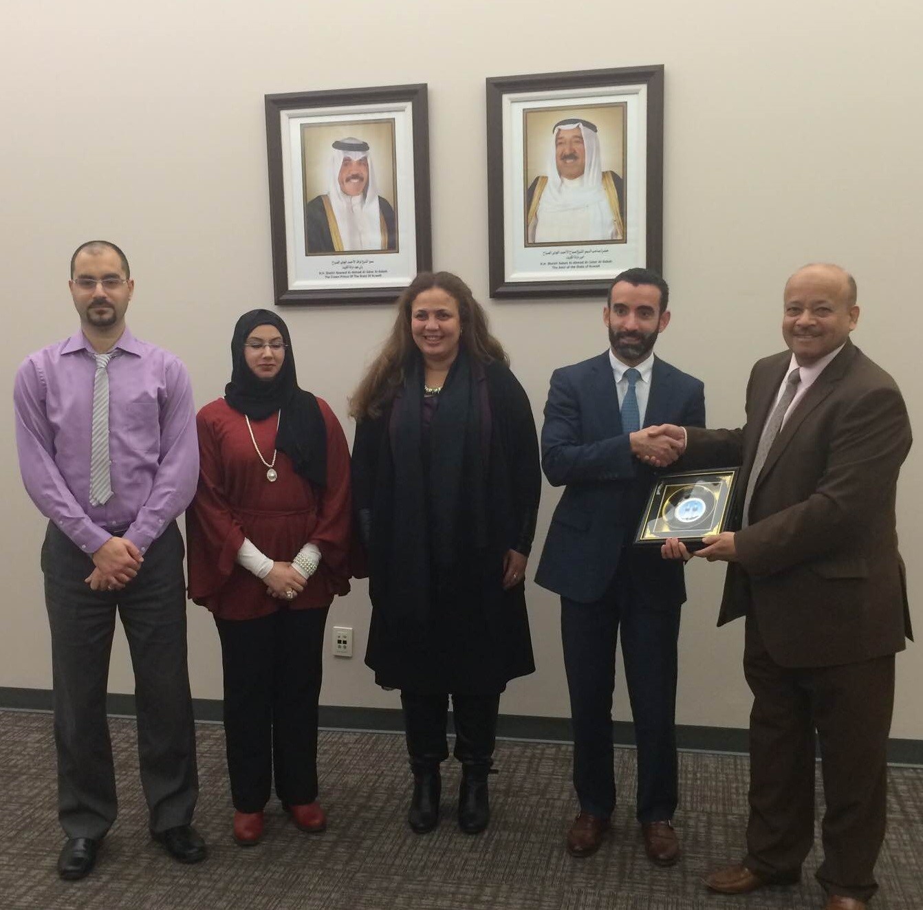 Head of Kuwait Cultural Office in Canada Dr. Fahad Al-Nasser with officials from York University in Toronto
