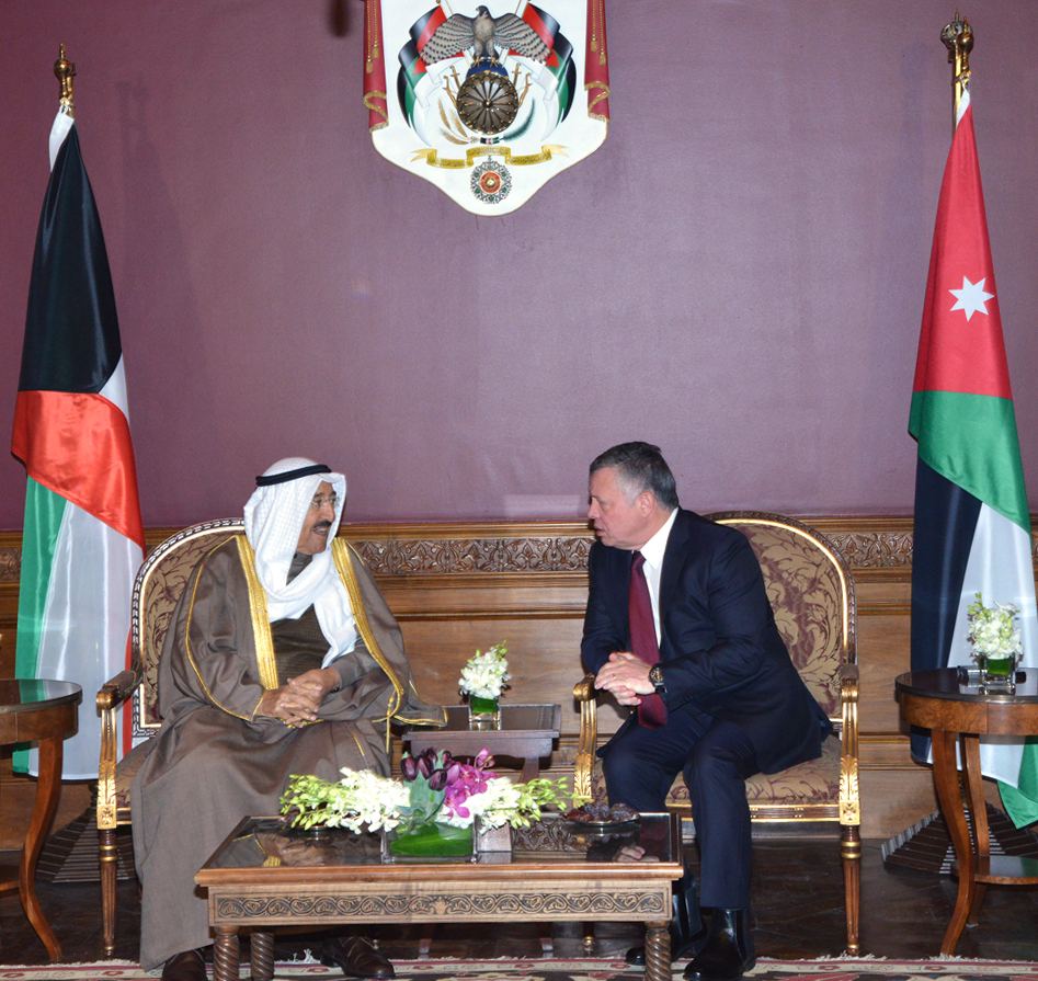 His Highness the Amir Sheikh Sabah Al-Ahmad Al-Jaber Al-Sabah with the Jordanian King Abdullah II