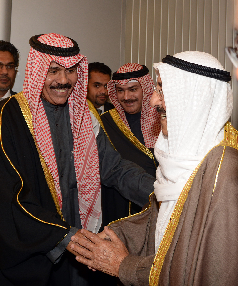 His Highness the Amir Sheikh Sabah Al-Ahmad Al-Jaber Al-Sabah returns home
