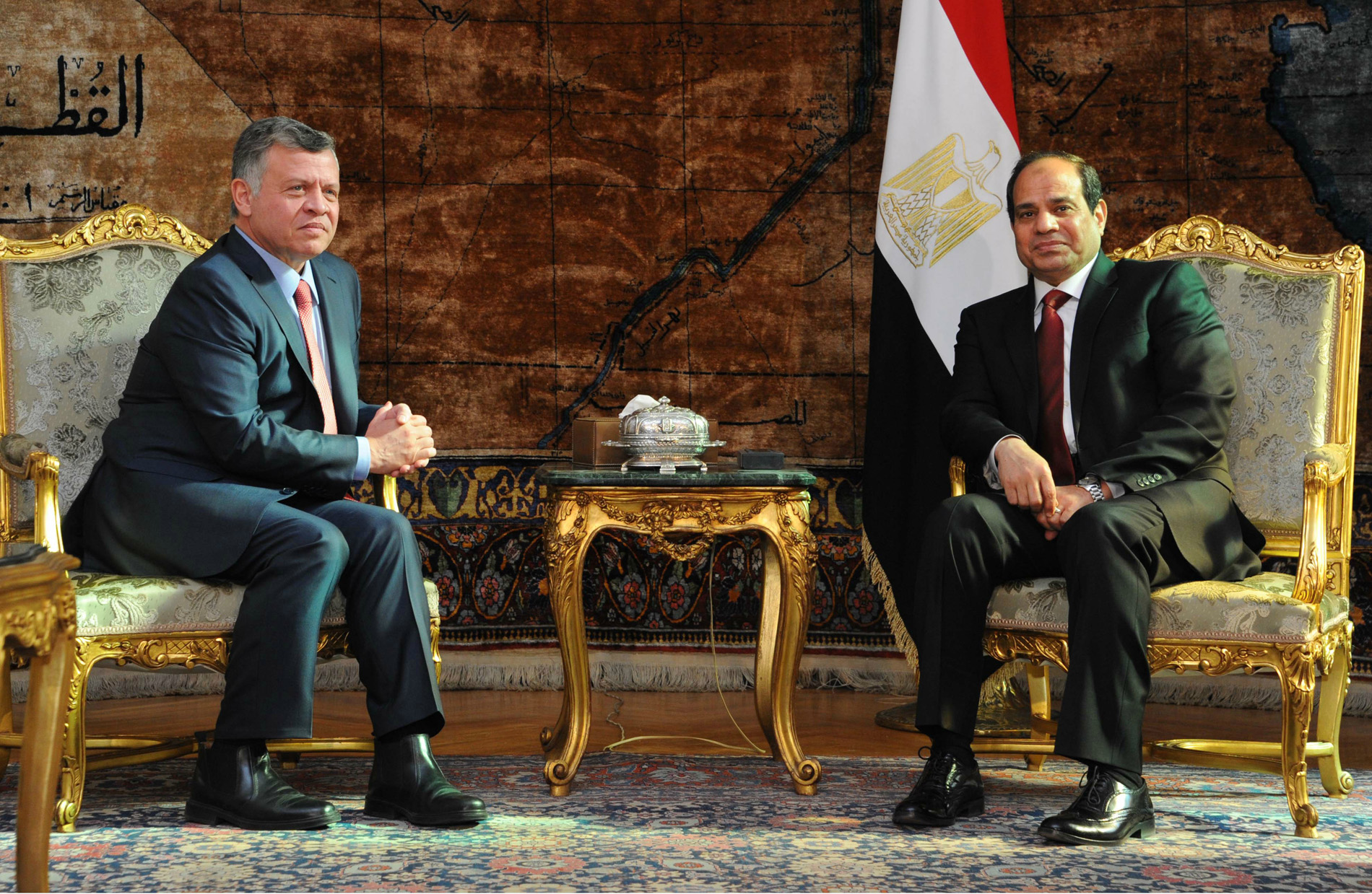 Egypt's President Abdelfatah Al-Sisi and King Abdullah II