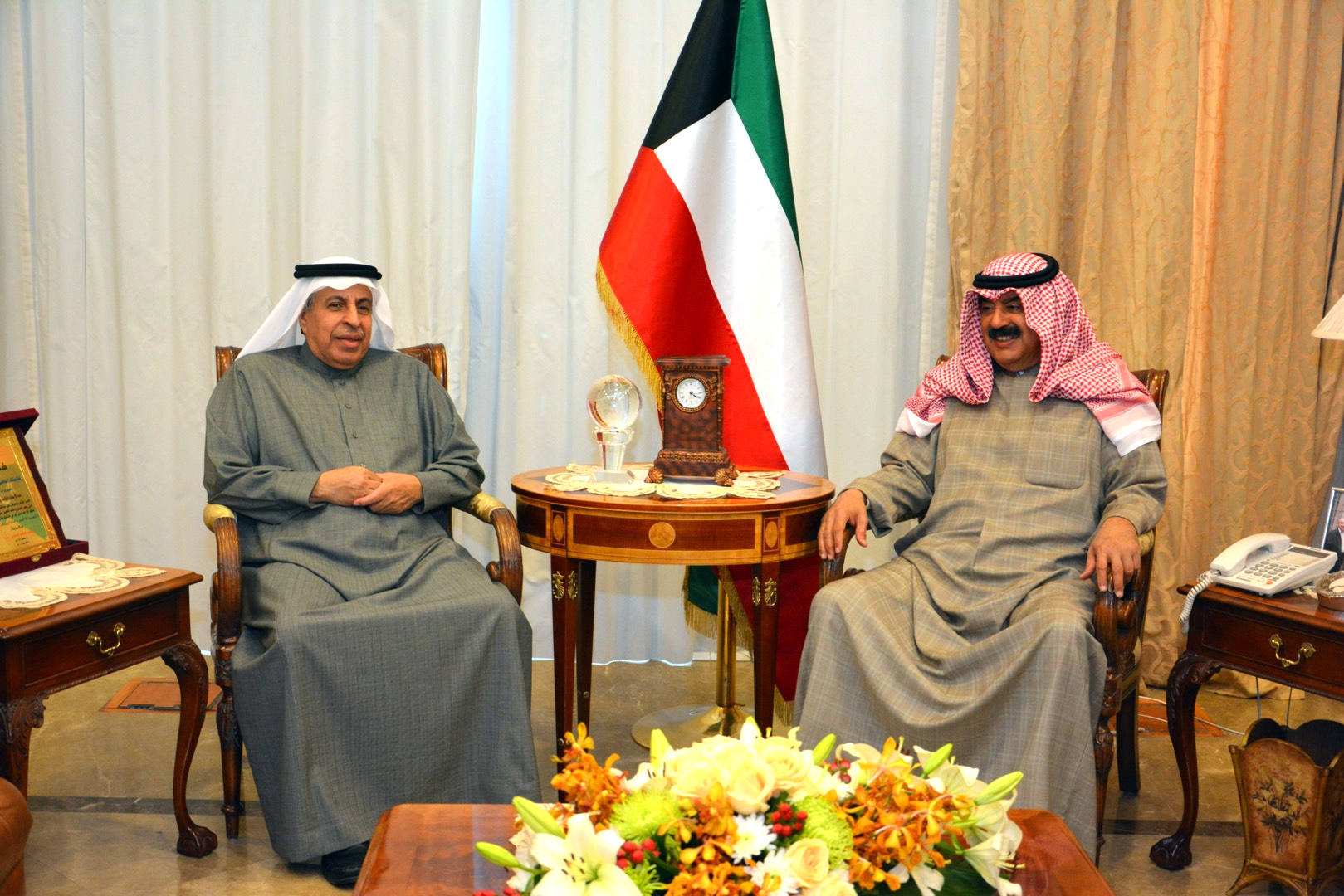 Undersecretary of the Foreign Ministry Khaled Al-Jarallah  meets Saudi Arabia's ambassador to Kuwait Abdulaziz Al-Fayez