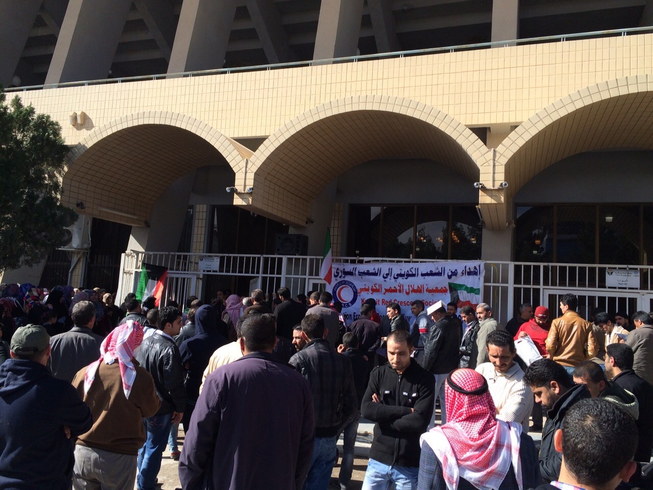 Kuwait Red Crescent Society hands out aid to Syrian refugees in Jordan's Irbid