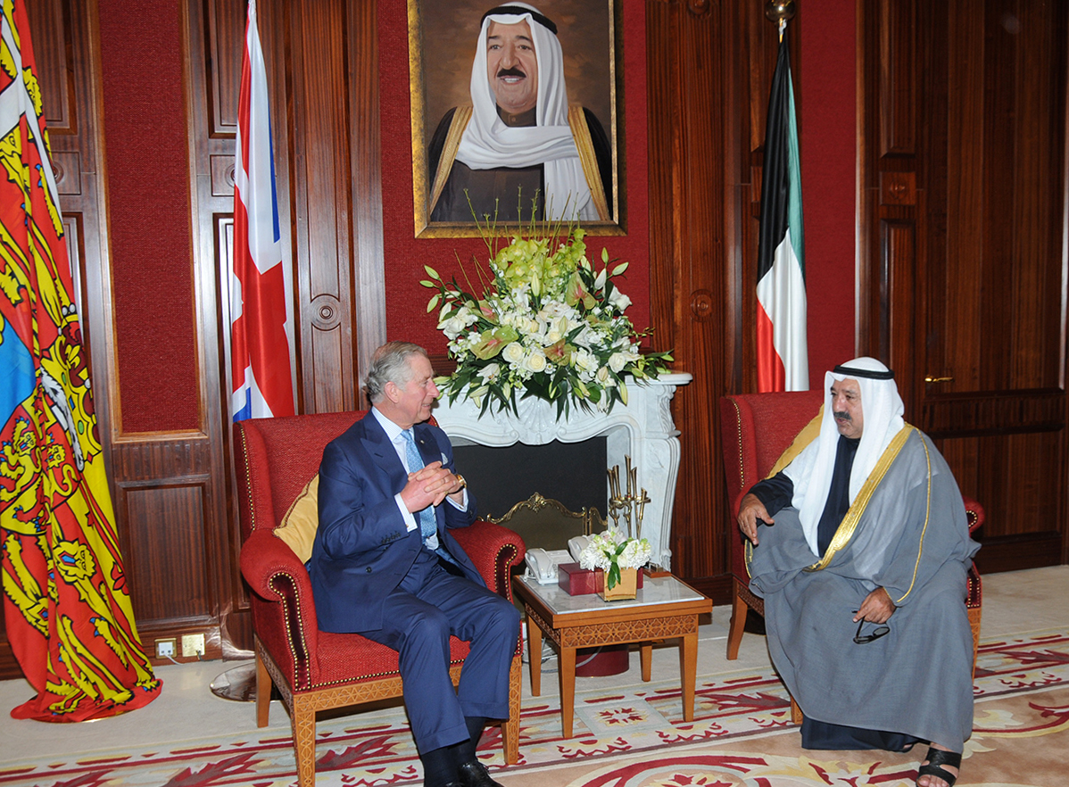 Visiting Prince Charles of Wales received Minister of Amiri Diwan Sheikh Nasser Sabah Al-Ahmad Al-Jaber Al-Sabah