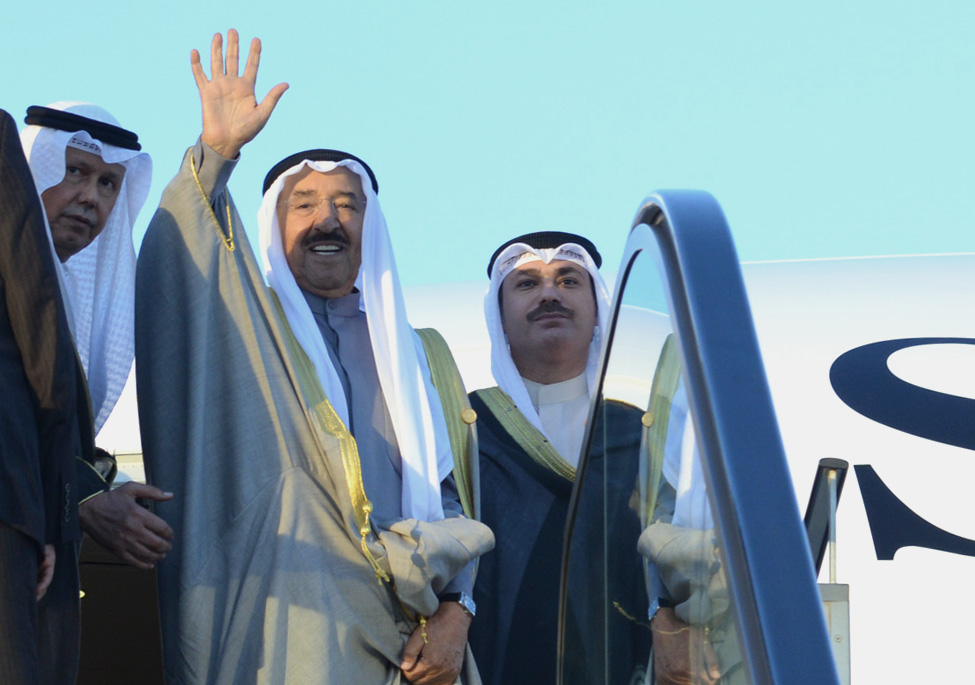 His Highness the Amir Sheikh Sabah Al-Ahmad Al-Jaber Al-Sabah leaves Sharm El-Sheikh