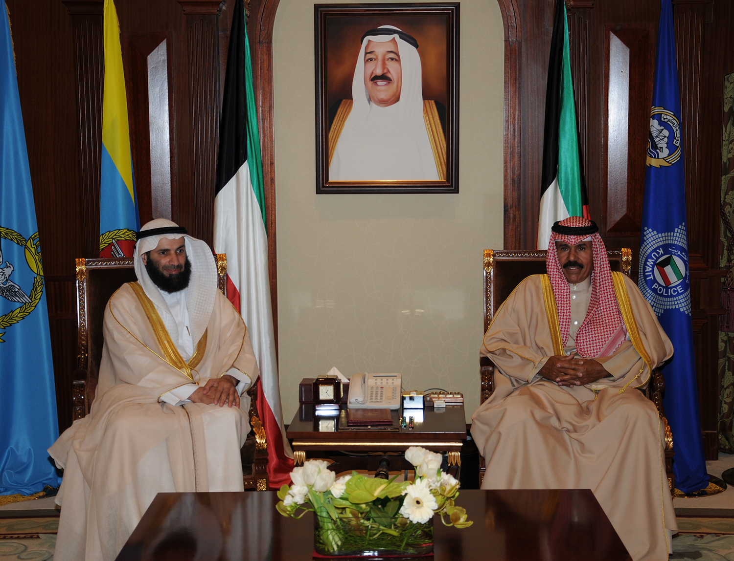 His Highness the Crown Prince Sheikh Nawaf Al-Ahmad Al-Jaber Al-Sabah receives Dr. Nayef Mohmmad Al-Ajmi