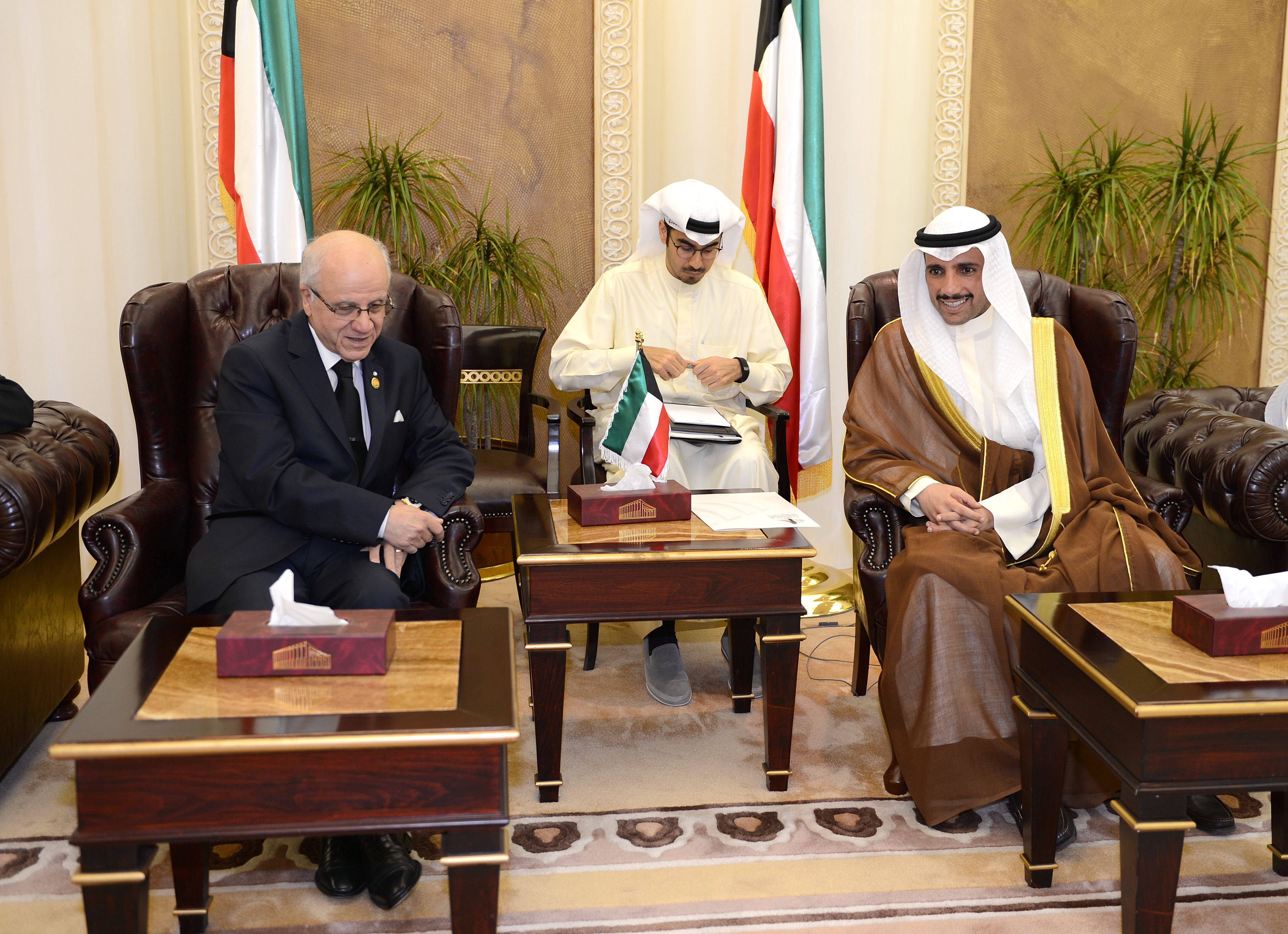 National Assembly Speaker Marzouq Al-Ghanim receives Algeria's visiting Constitutional Council Chairman Murad Madlasi