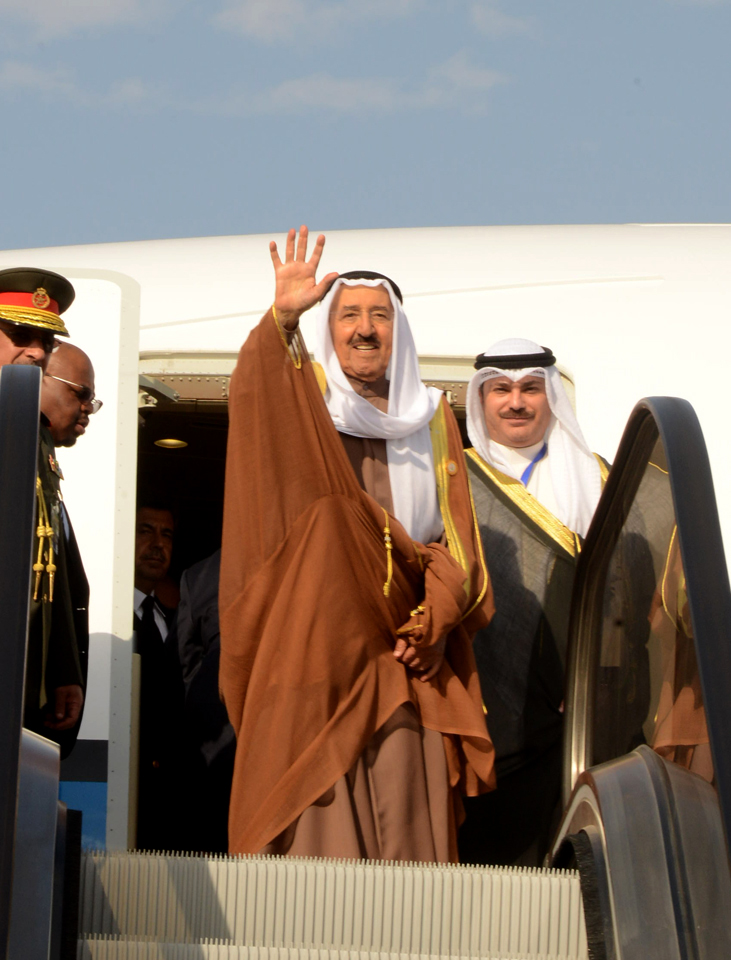 His Highness the Amir Sheikh Sabah Al-Ahmad Al-Jaber Al-Sabah departing  Sharm El-Sheikh airport