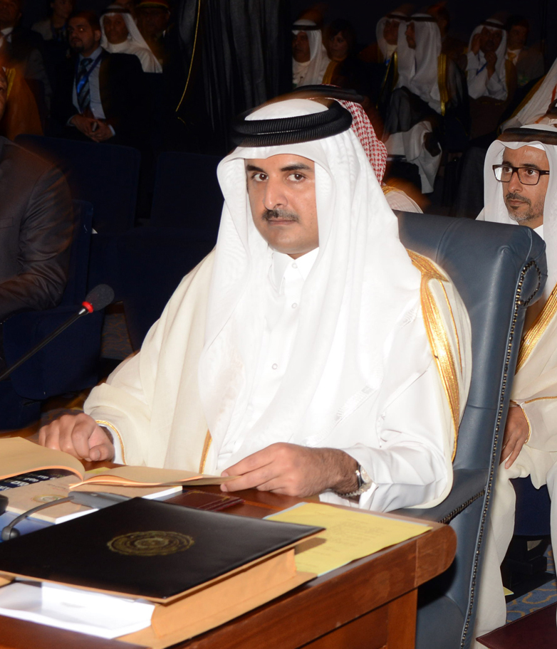 أمير دولة قطر الشيخ تميم بن حمد آل ثاني  في كلمة أمام مؤتمر القمة العربية
