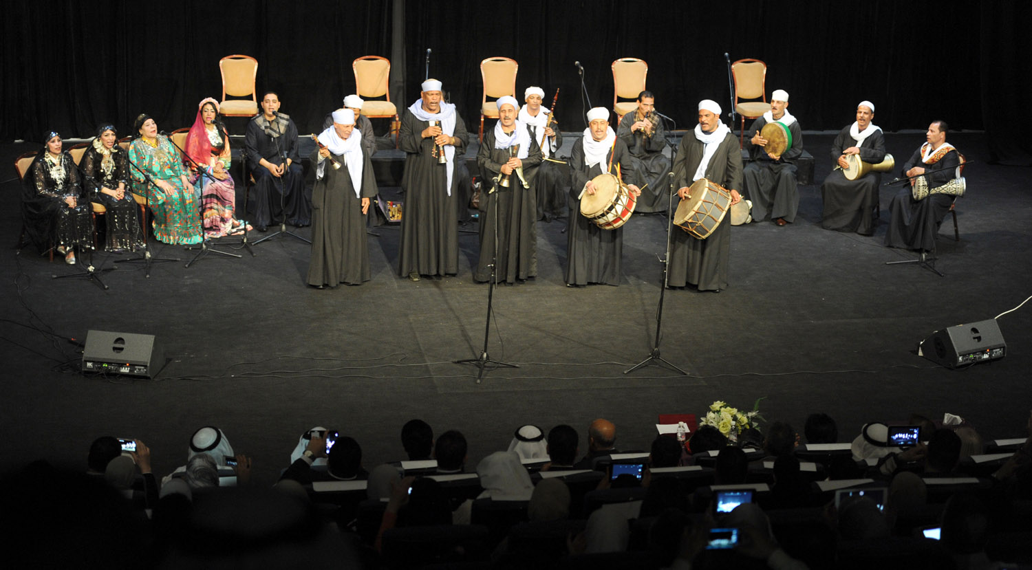 فرقة النيل للالات الشعبية خلال الحفل