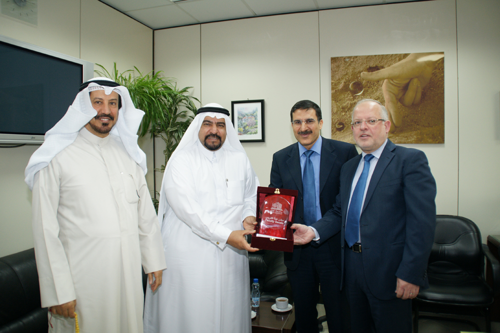 Acting Vice President of the Kuwait University for Research Dr. Haitham Lababidi and Assistant Vice President for Research Dr. Najib Smaoui with the Qatari University delegation