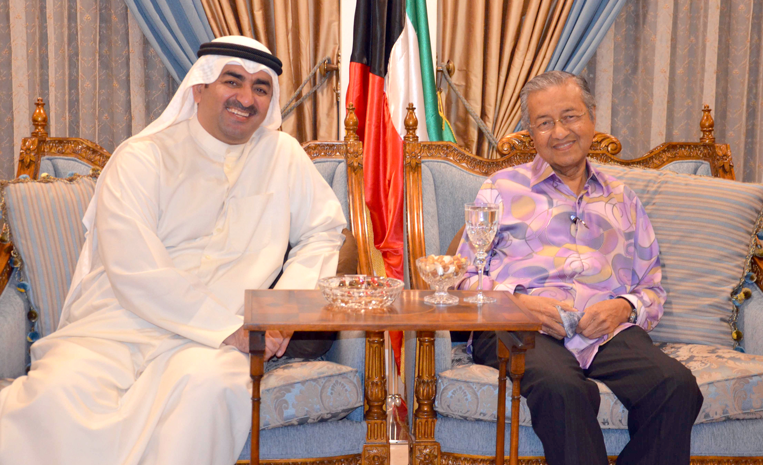 former Malaysian Prime Minister Mahathir bin Mohamad and Kuwaiti Ambassador to Malaysia Saad Al-Asoosi