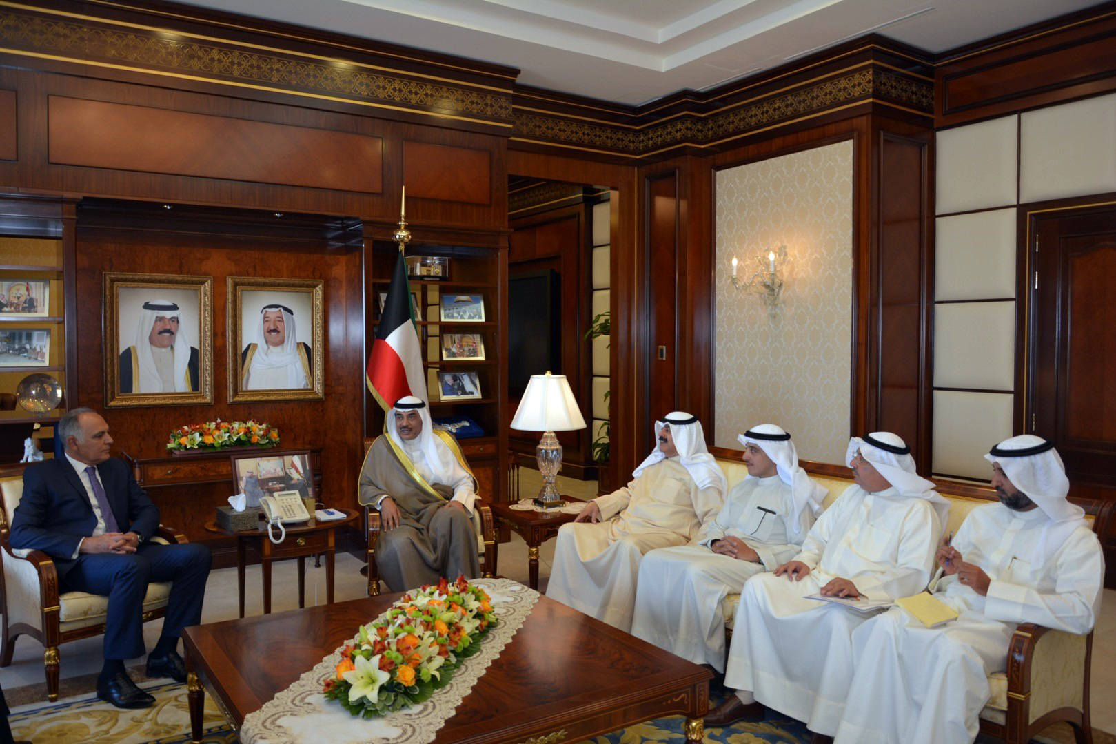 Acting Prime Minister and Foreign Minister Sheikh Sabah Al-Khaled Al-Hamad Al-Sabah received Moroccan Foreign Minister Salaheddine Mezouar