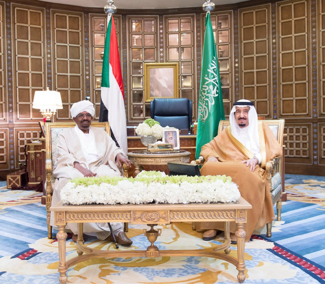 Saudi King Salman bin Abdulaziz Al Saud receives Sudan's President Omar Hassan Al-Bashir
