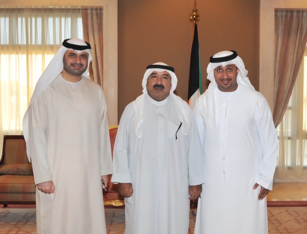 Amiri Diwan Minister Sheikh Nasser Sabah Al-Ahmad Al-Sabah receives director of Fujairah Tourism and Archaeological Authority (FTAA) Saeed Abdullah Al Samahi and Adel Al-Yaqoubi