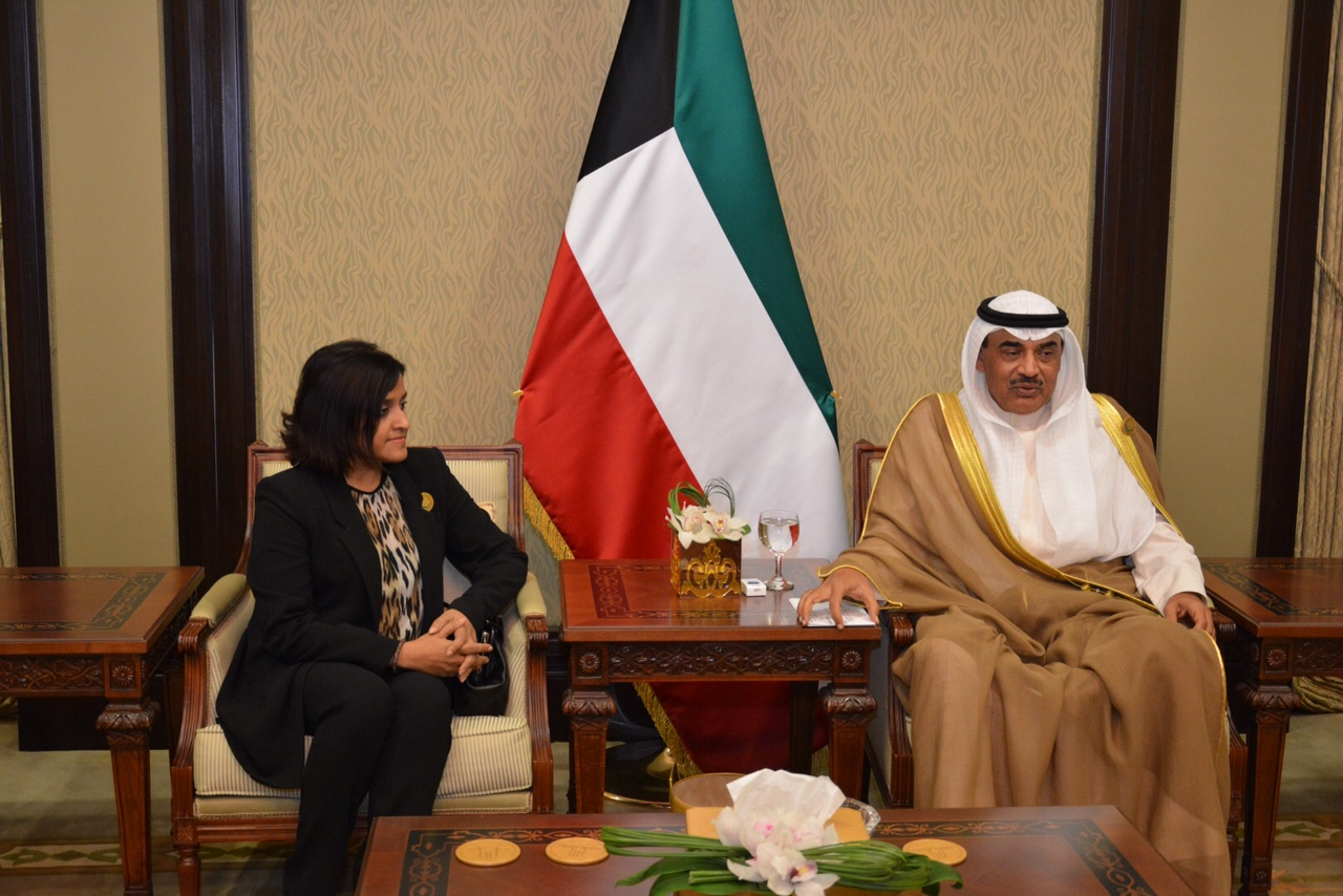 First Deputy Prime Minister and Foreign Minister Sheikh Sabah Khaled Al-Hamad Al-Sabah during metting with Maldives Foreign Minister Dunya Maumoon