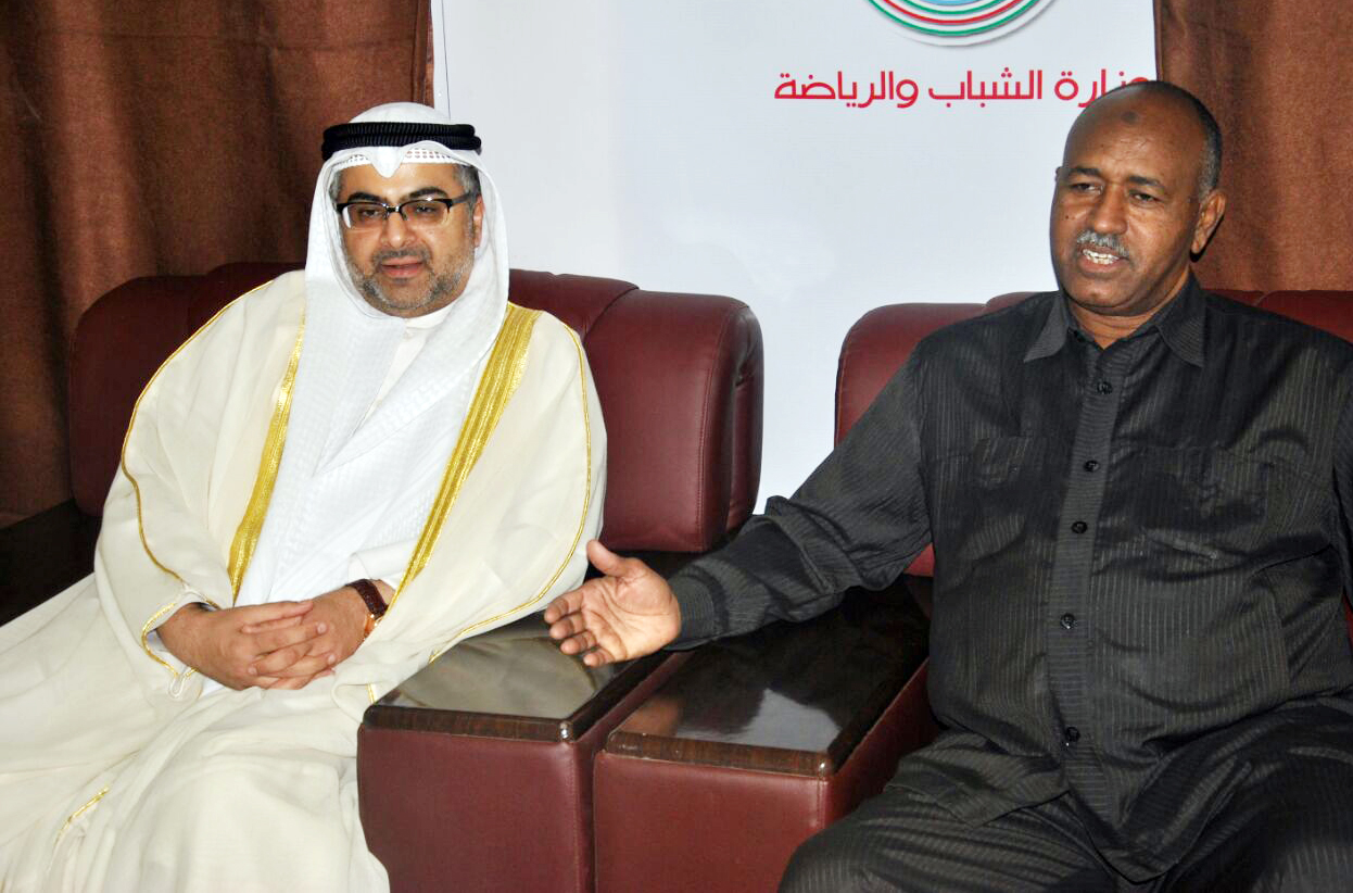 Kuwaiti Ambassador to Sudan Talal Mansour Al-Hajri with Sudanese Minister of Youth and Sport Abdul-Hafeez Al-Sadiq Abdul-Rahim