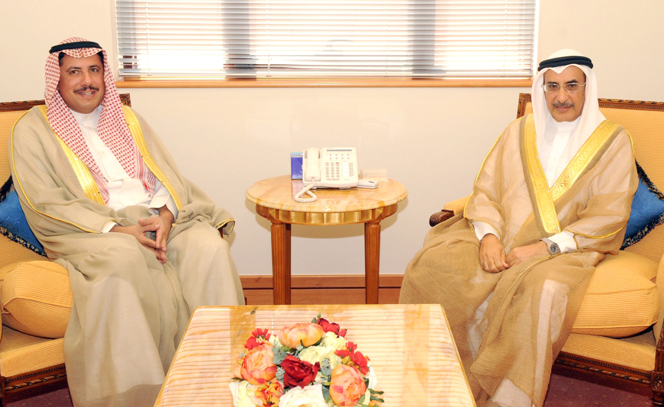 Bahrain's Deputy Prime Minister Sheikh Khalid Bin Abdullah Al-Khalifa and Kuwaiti Ambassador to the Kingdom of Bahrain Sheikh Azzam Mubarak Al-Sabah