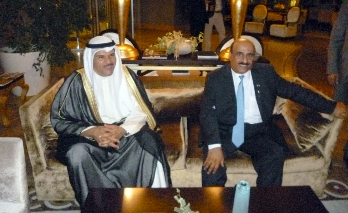 Minister of Information Sheikh Salman Sabah Al-Salem Al-Humoud Al-Sabah received by Ambassador in Azerbaijan Saud Abdulaziz Al-Roumi 