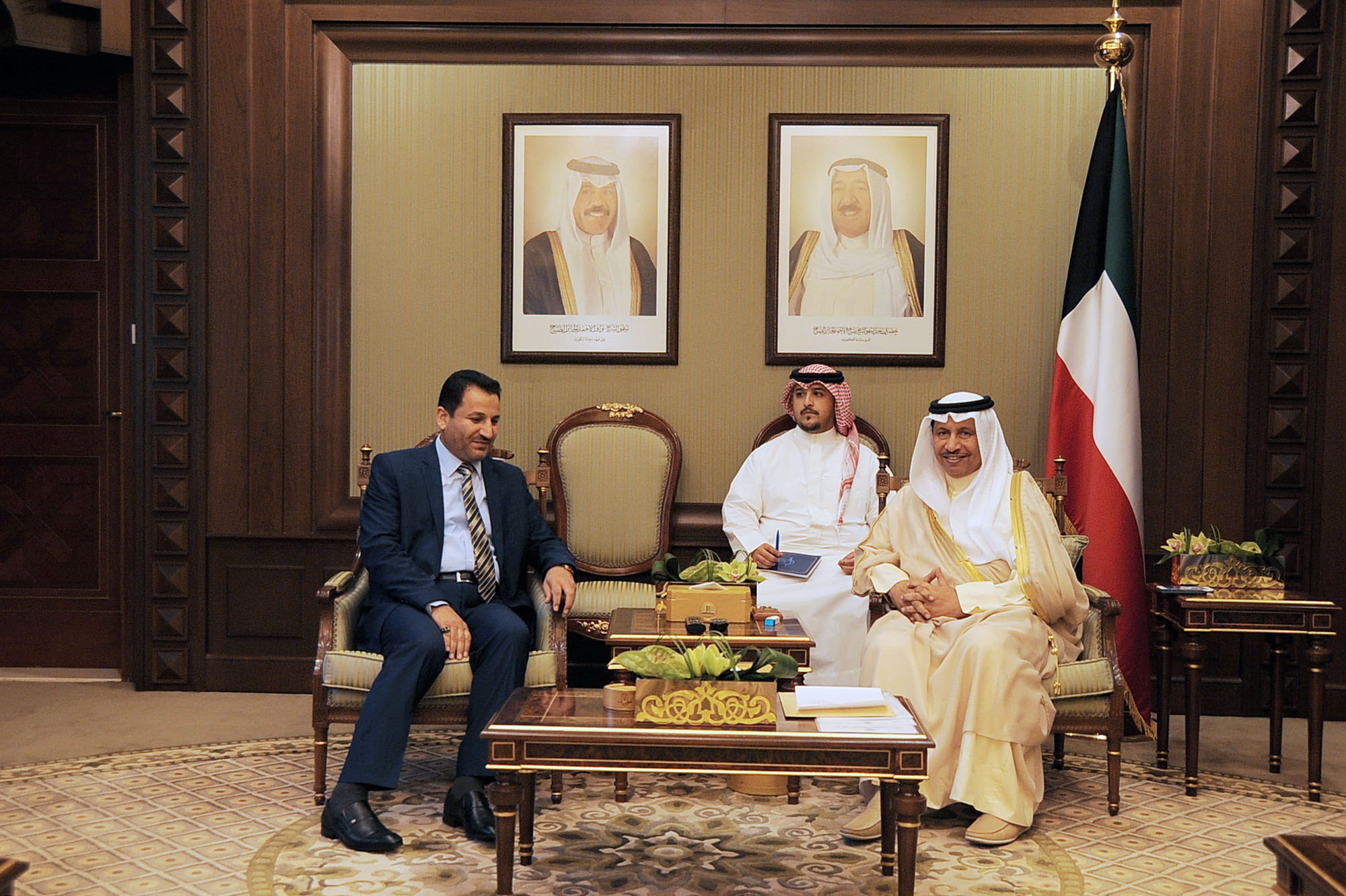 His Highness the Prime Minister Sheikh Jaber Al-Mubarak Al-Hamad Al-Sabah met visiting Iraqi Minister of Communications Hassan Kathem Al-Rashed