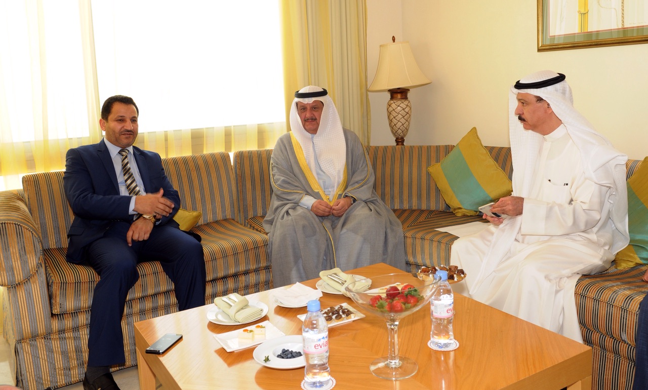 Kuwaiti Minister of Communications and of State for Municipal Affairs Isa Al-Kandari and Minister of Communications Hassan Kathem Al-Rashed
