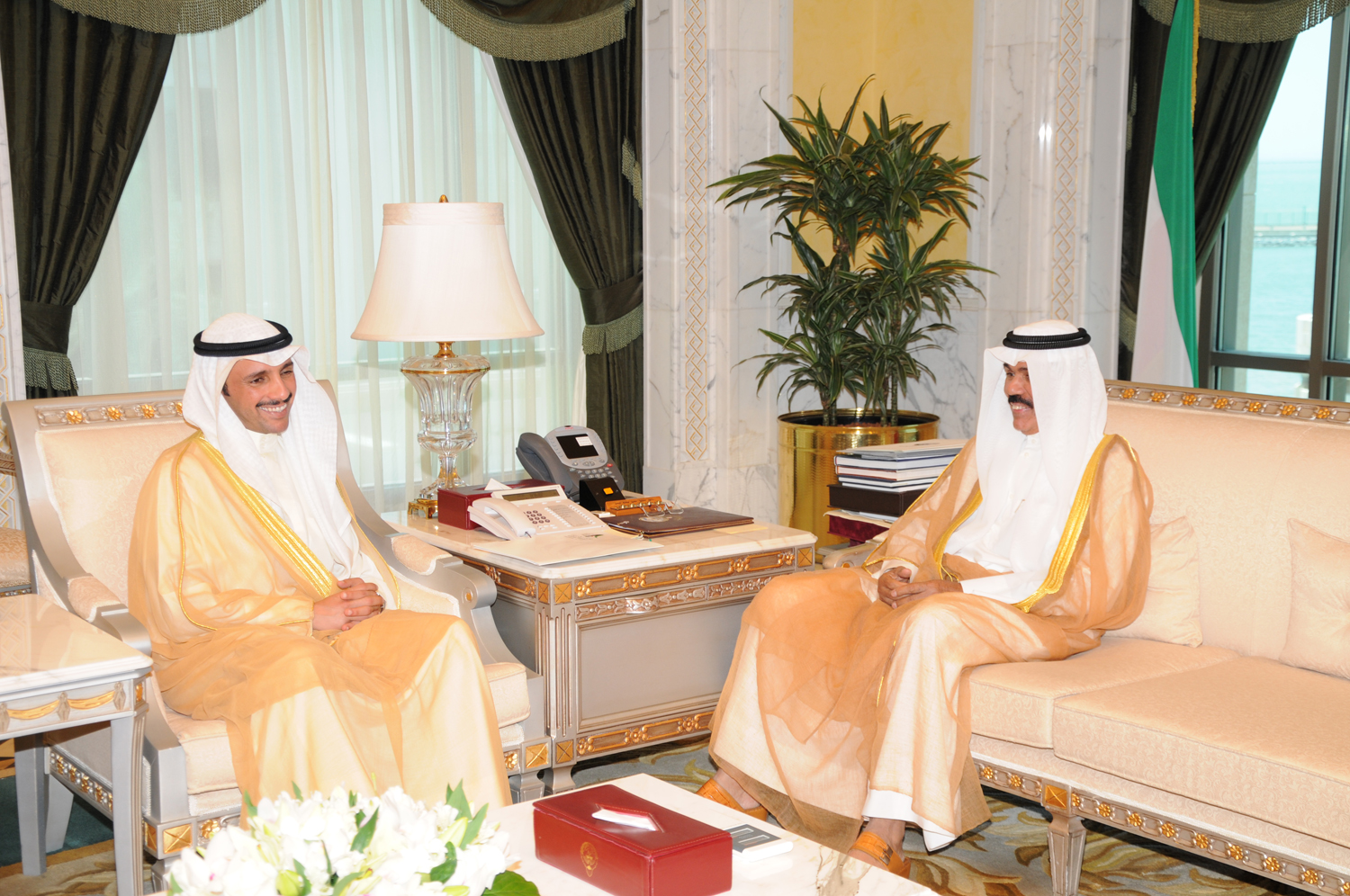 His Highness the Crown Prince Sheikh Nawaf Al-Ahmad Al-Jaber Al-Sabah met with National Assembly Speaker Marzouq Al-Ghanim