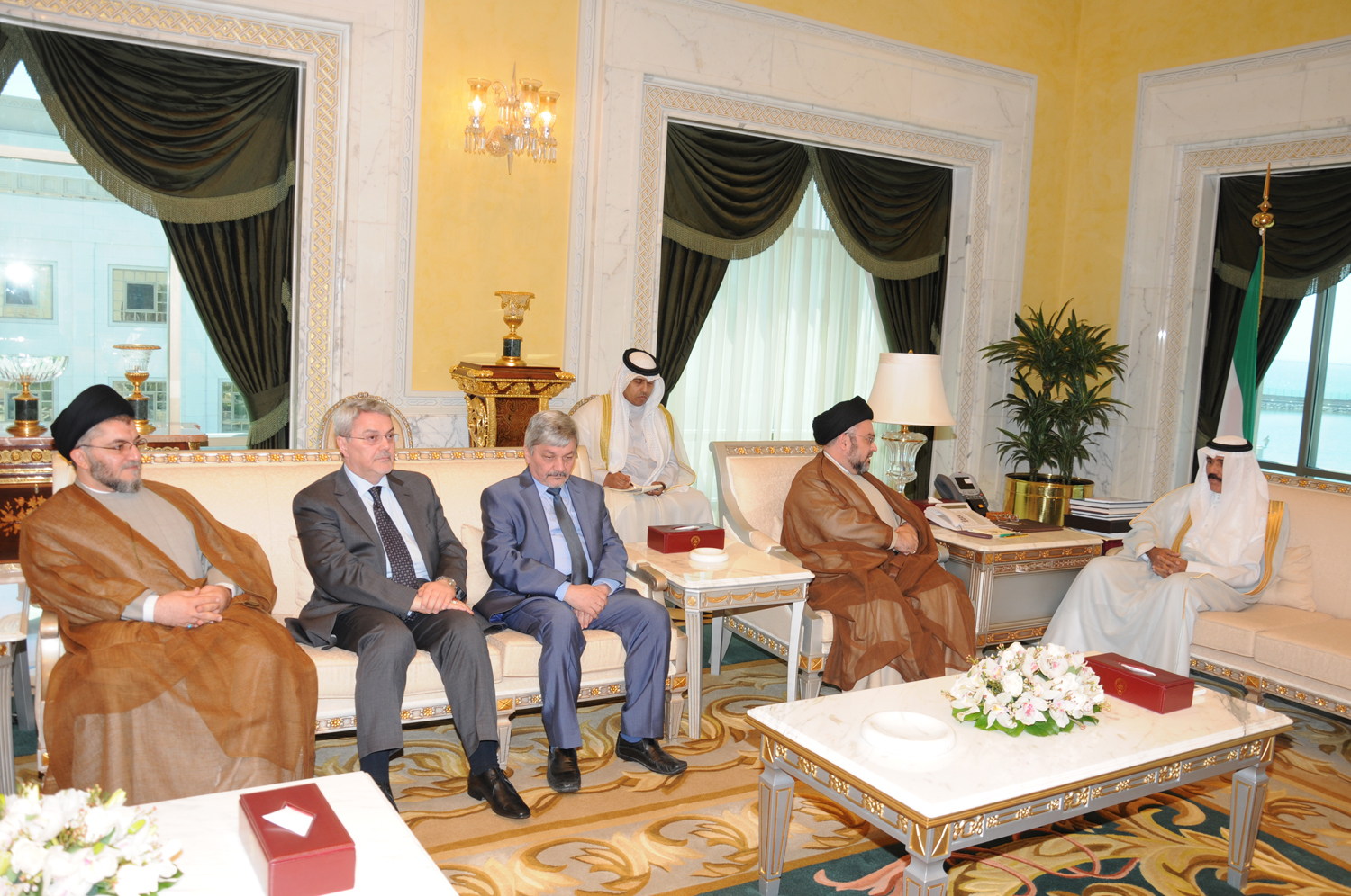 His Highness the Crown Prince Sheikh Nawaf Al-Ahmad Al-Jaber Al-Sabah received Iraqi MP Ibrahim Mohammad Bahr Al-Uloum