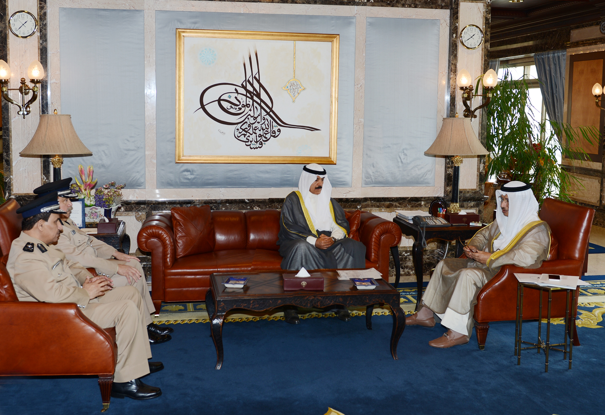 His Highness the Prime Minister Sheikh Jaber Al-Mubarak Al-Hamad Al-Sabah received Deputy Prime Minister and Interior Minister Sheikh Mohammad Al-Khaled Al-Hamad Al-Sabah