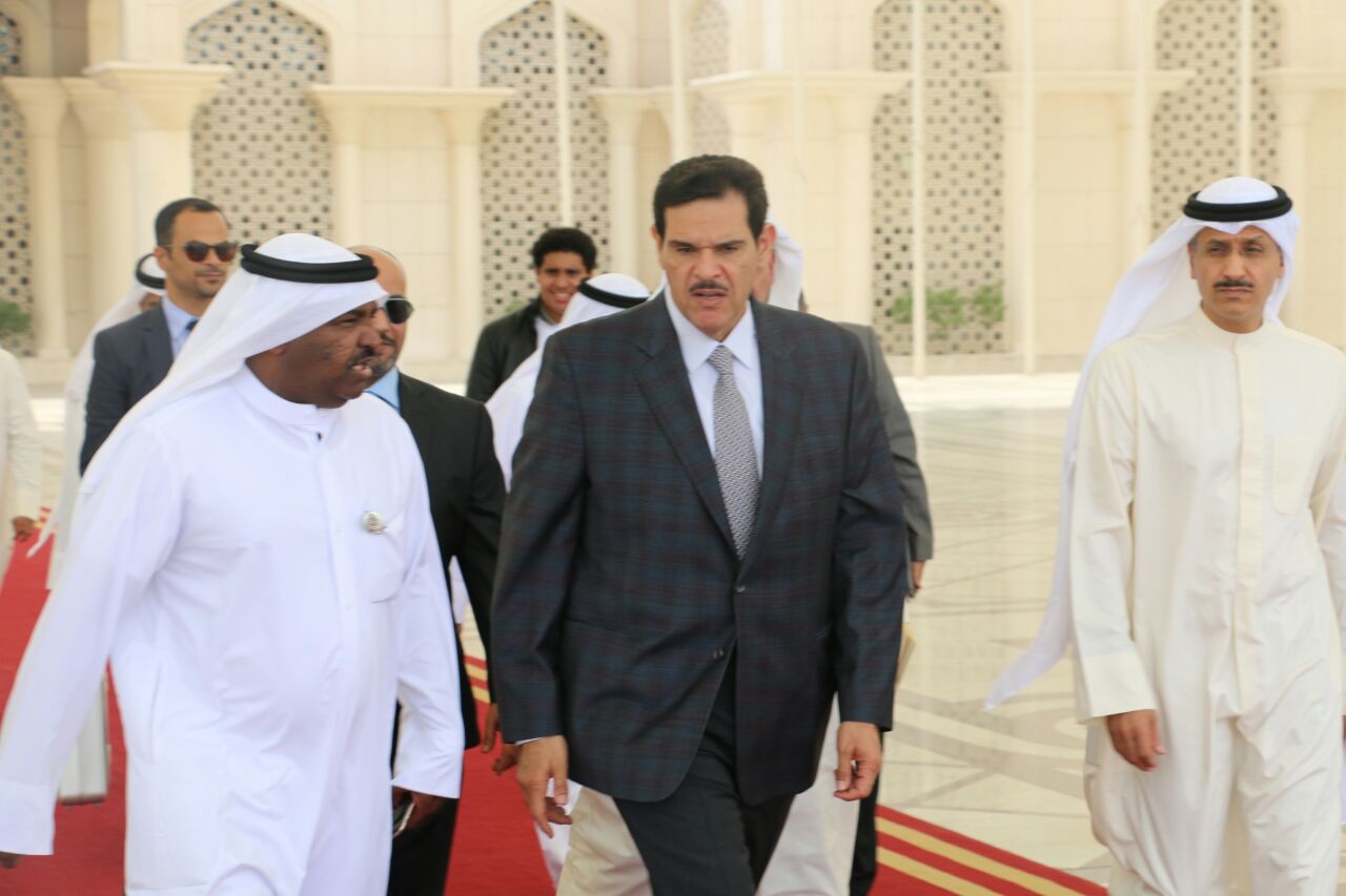 Minister of Information and Minister of State for Youth Affairs Sheikh Salman Sabah Salem Al-Humoud Al-Sabah before his departure to Italy