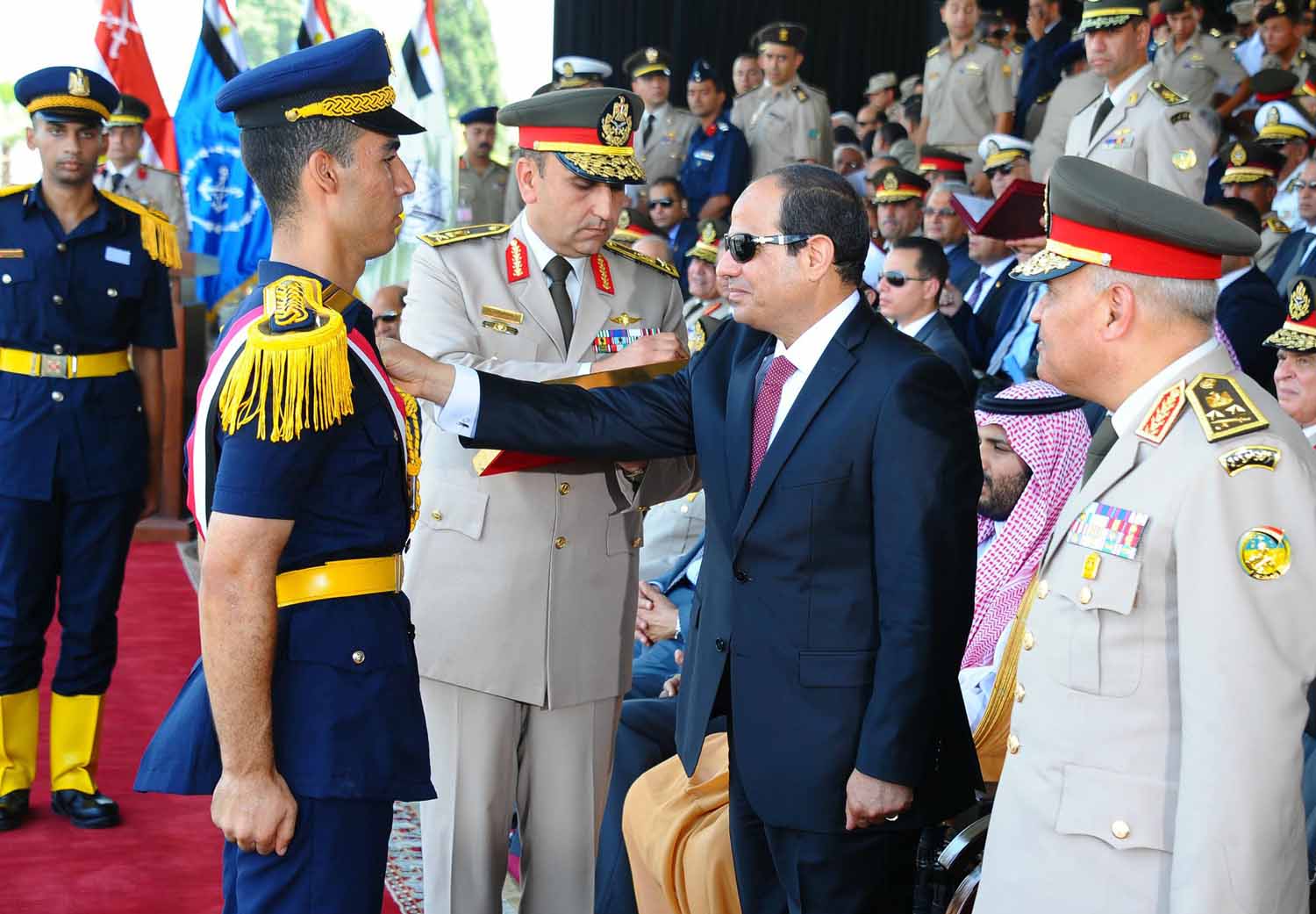 الرئيس المصري عبد الفتاح السيسي خلال احتفال أقيم بمناسبة تخريج دفعات جديدة من كليات ومعاهد عسكرية